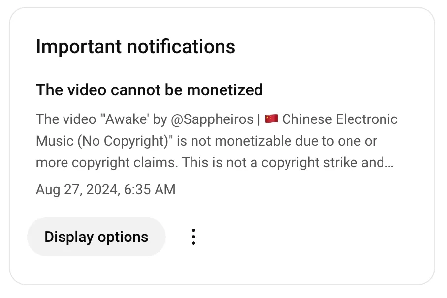 Screenshot of the claim details